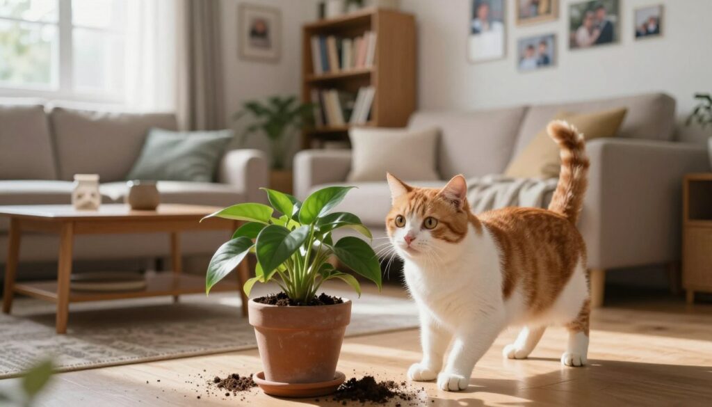 Katze pinkelt in Wohnung