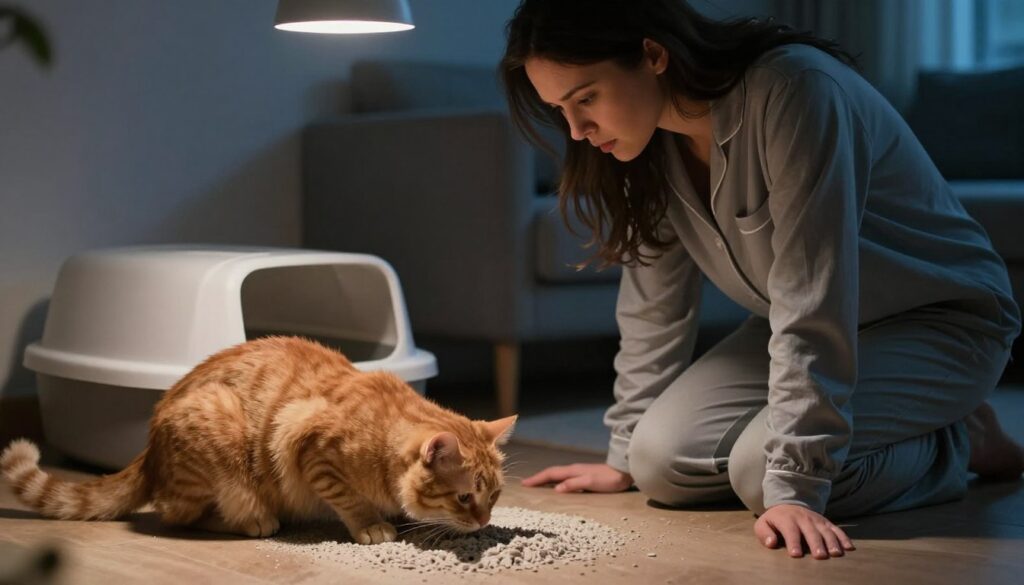 katze pinkelt nachts