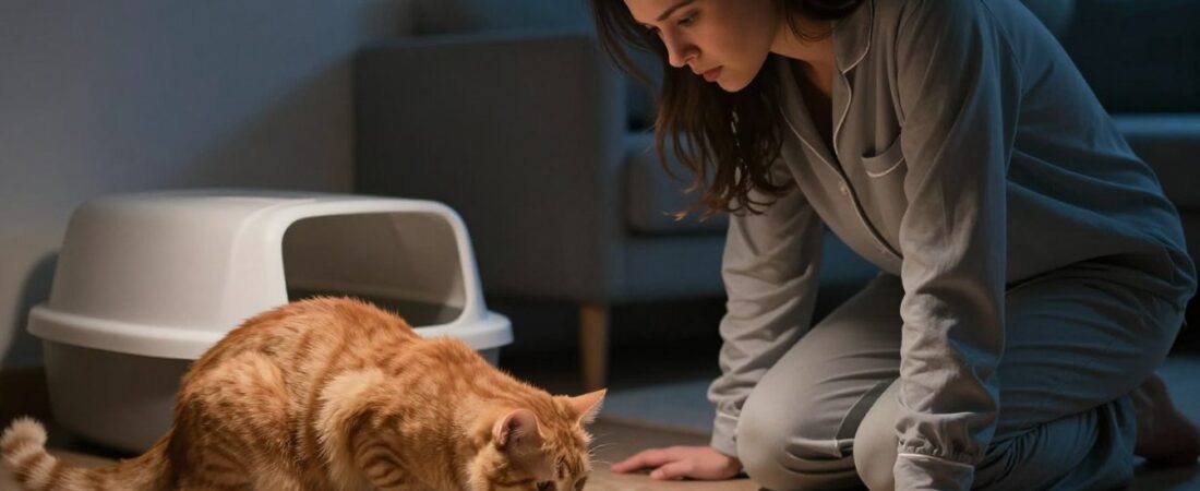 Katze pinkelt nachts in Wohnung? Ursachen & Soforthilfe